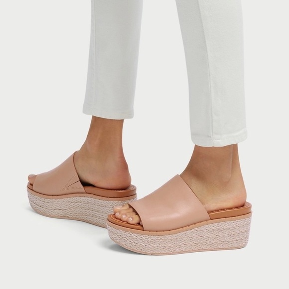 Fitflop Shoes - New! Fitflop Eloise espadrille wedges beige platform slides size 11